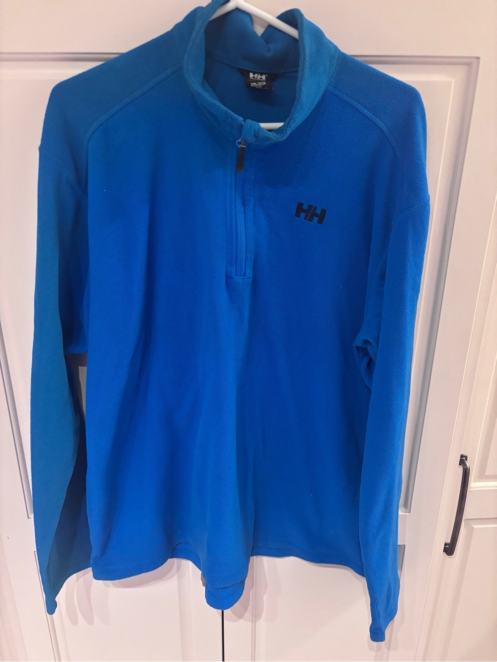 Helly Hansen Men’s Bright Blue Quarter-Zip Fleece Pullover with Black Logo 2xl